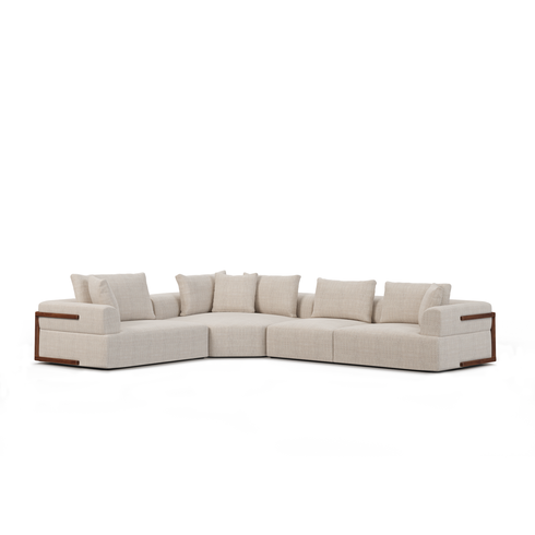 Warner Oatmeal 3 Piece Sofa Set with Corner Piece