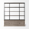 Braxton I Light Brown Wood and Iron Three Shelf Shelving Unit 81.5L x 18.5W x 90 thumbnail 3