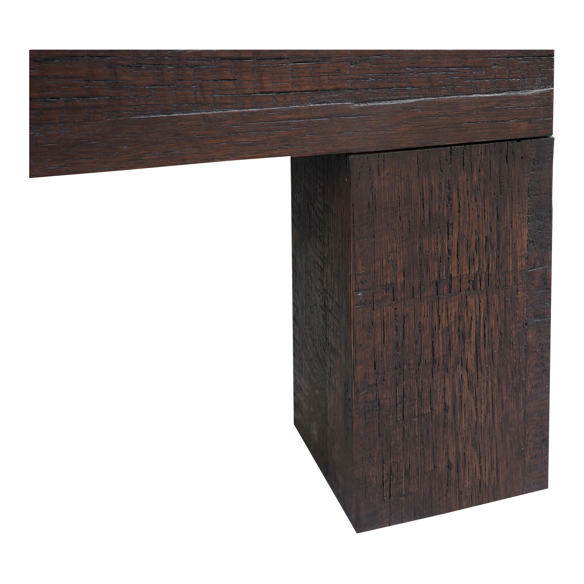 Evander Coffee Table Rustic Brown, by Moe's Home, 39.5" width x 16.5" height x 39.5" depth View 4