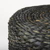 Dina  Black Cornhusk and Water Hyacinth Round Pouf, Ottoman by Mercana, 17.72" length x 17.72" width x 17.72" height thumbnail 4
