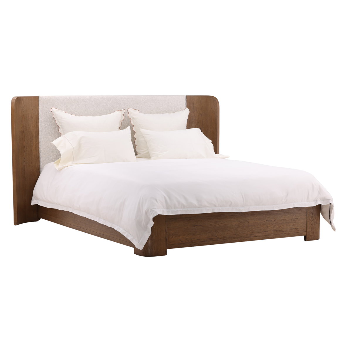 Chadwick Bed King Cream, by Dovetail, 99.8" width x 53.94" height x 87.99" depth View 1