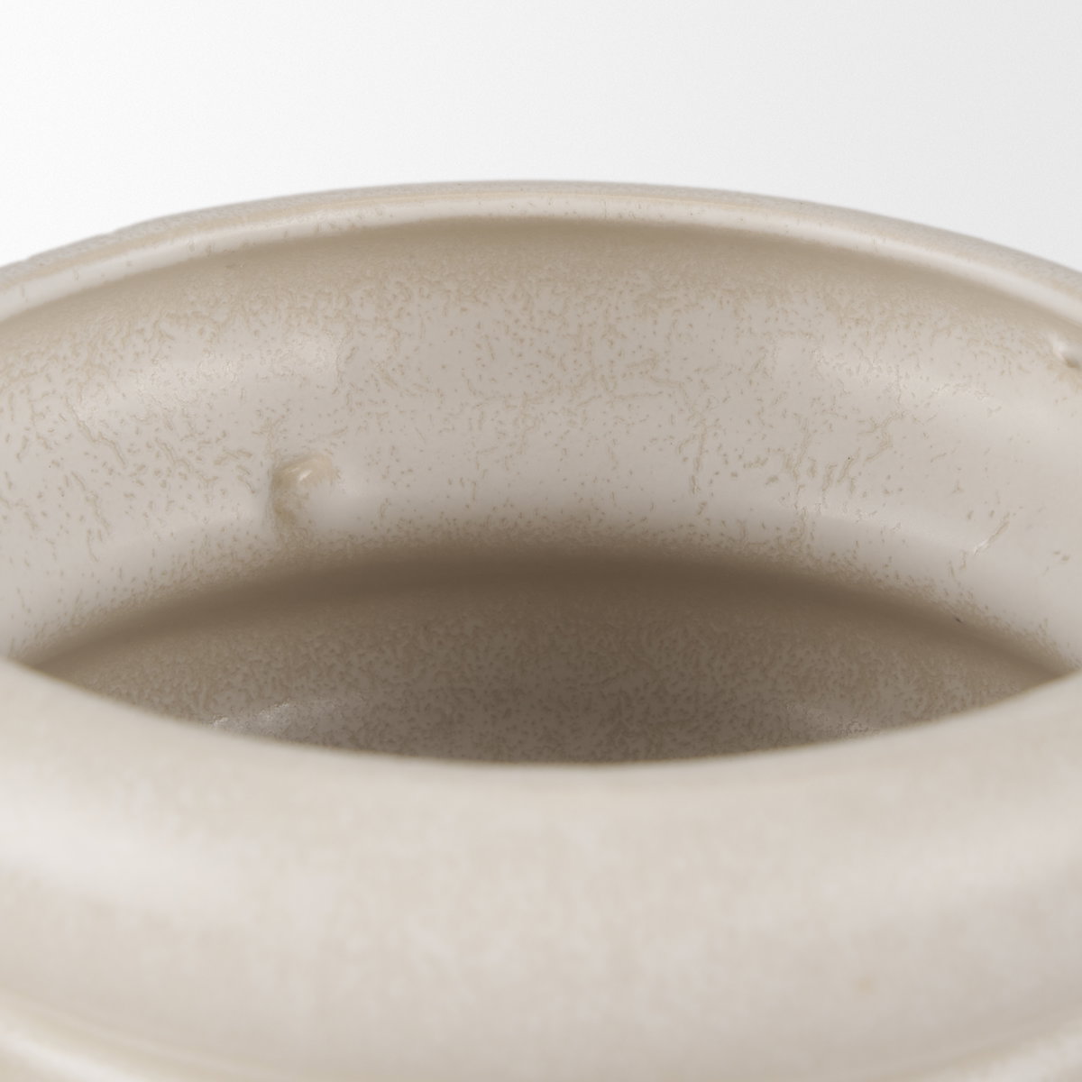 Twyla Tall Cream Glazed Ring Pot, Vase by Mercana, 7.09" length x 7.09" width x 6.69" height View 5