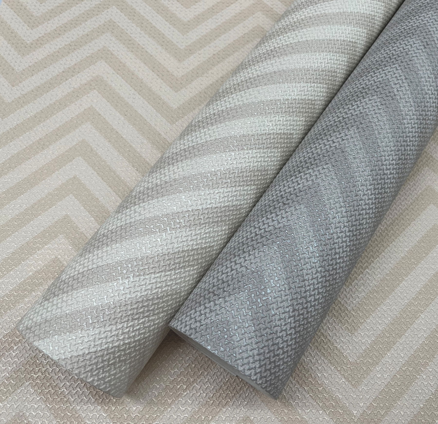 Macro Chevron Beige & Cream Wallpaper large image 