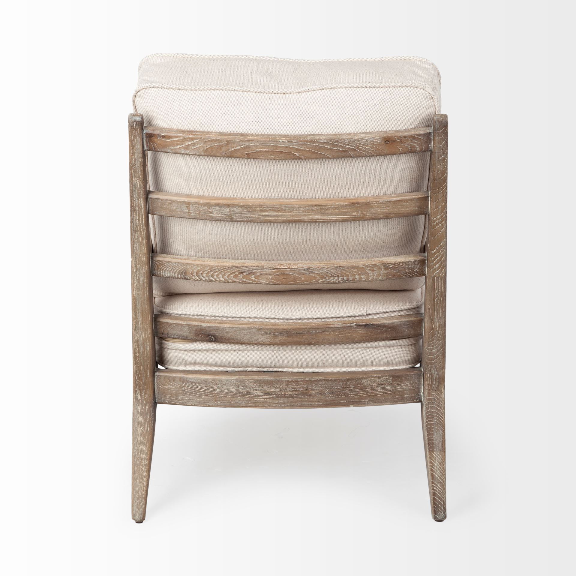 Harman II Off-White Fabric Seat with Wood Frame Accent Chair large image 