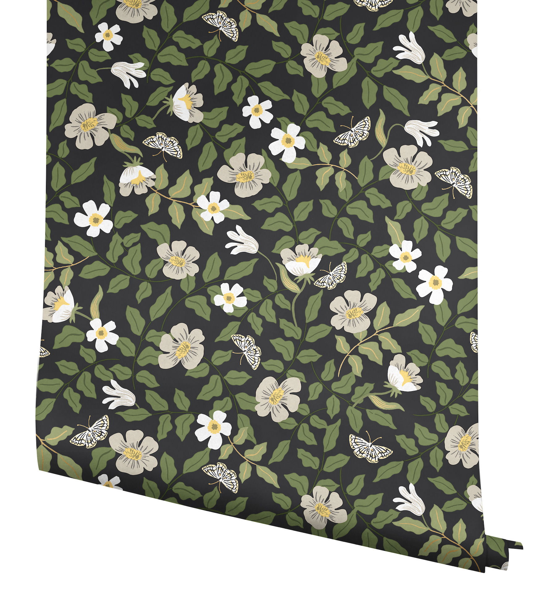 Primrose Off White & Black Peel & Stick Wallpaper large image 