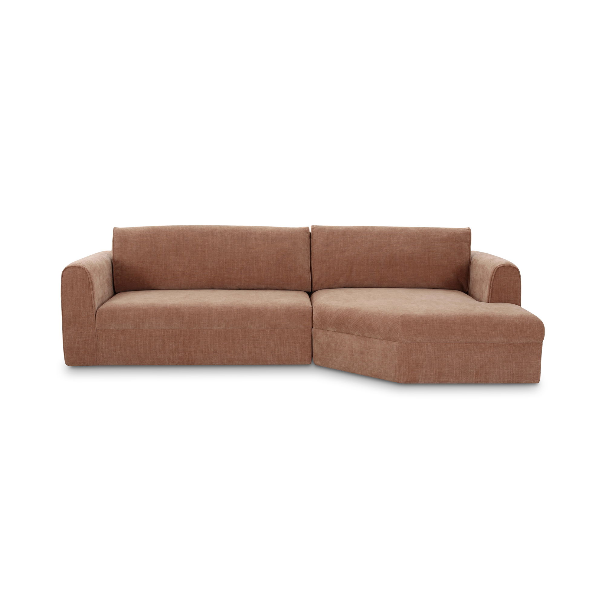 Madrid Right Sectional Heritage Pink, Sectional Sofa by Moe's Home, 112" width x 33.5" height x 65" depth View 1