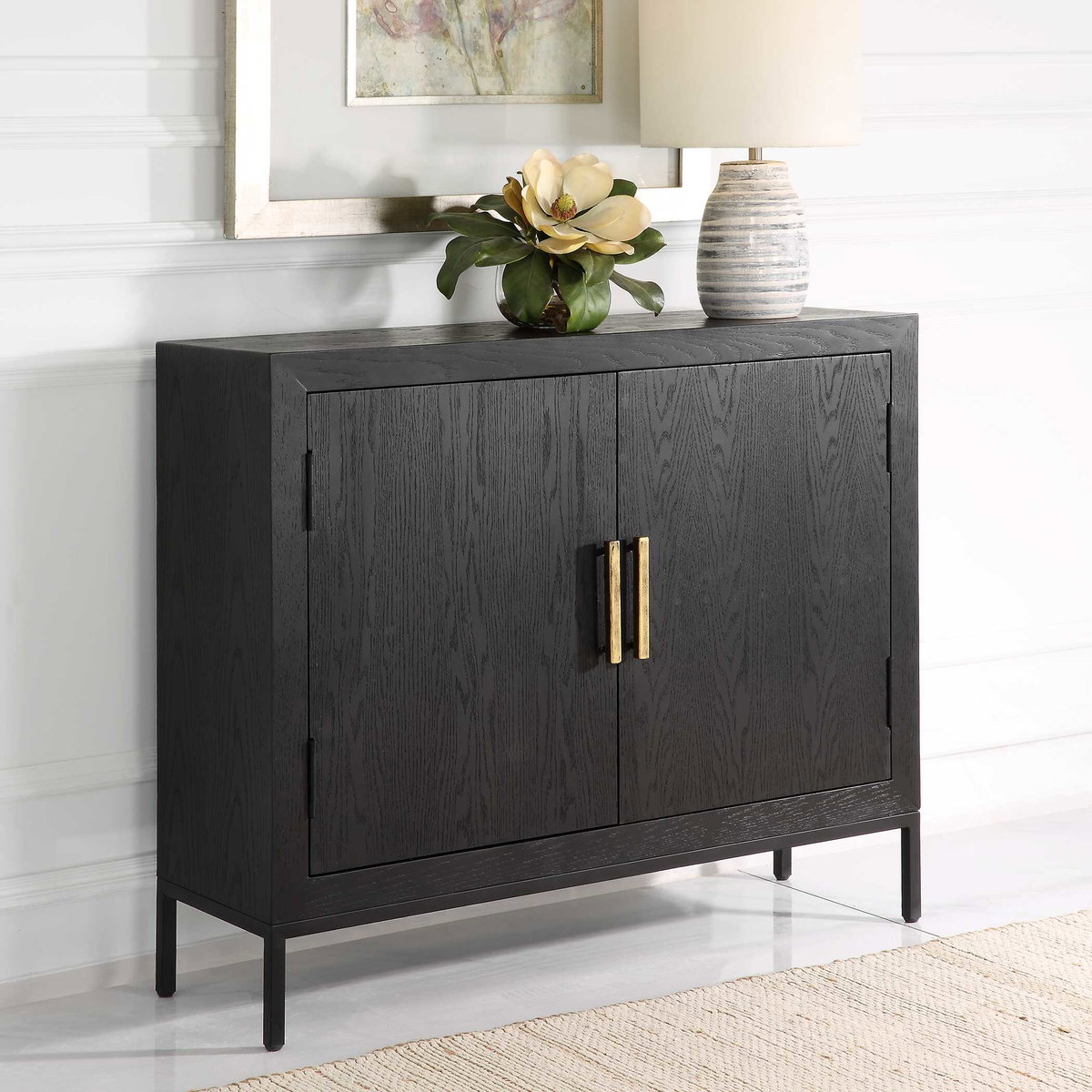 Front Range Dark Oak 2 Door Cabinet, Furniture by Uttermost, 40.25" width x 34" height x 13" depth View 4