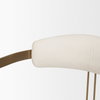 Hollyfield Curved Back Dining Arm Chair | Cream Fabric with Gold Iron, Dining Chair by Mercana, 20.5" length x 21.3" width x 29.5" height thumbnail 8
