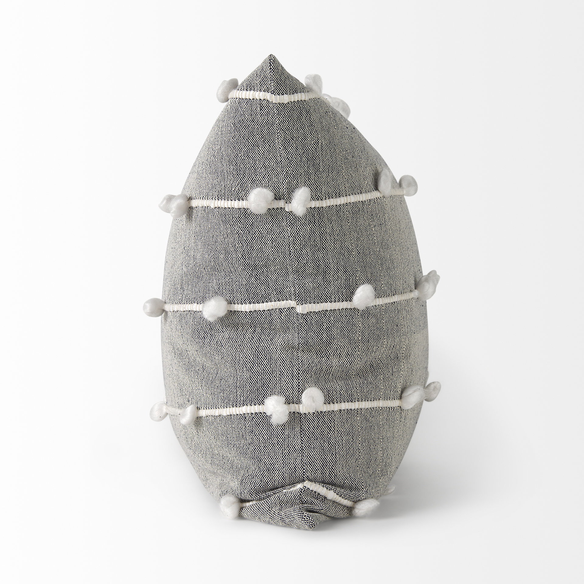 Linda 20 x 20 Navy And Cream With White Detail Decorative Pillow Cover, by Mercana, 20" length x 20" width x 0.2" height View 7