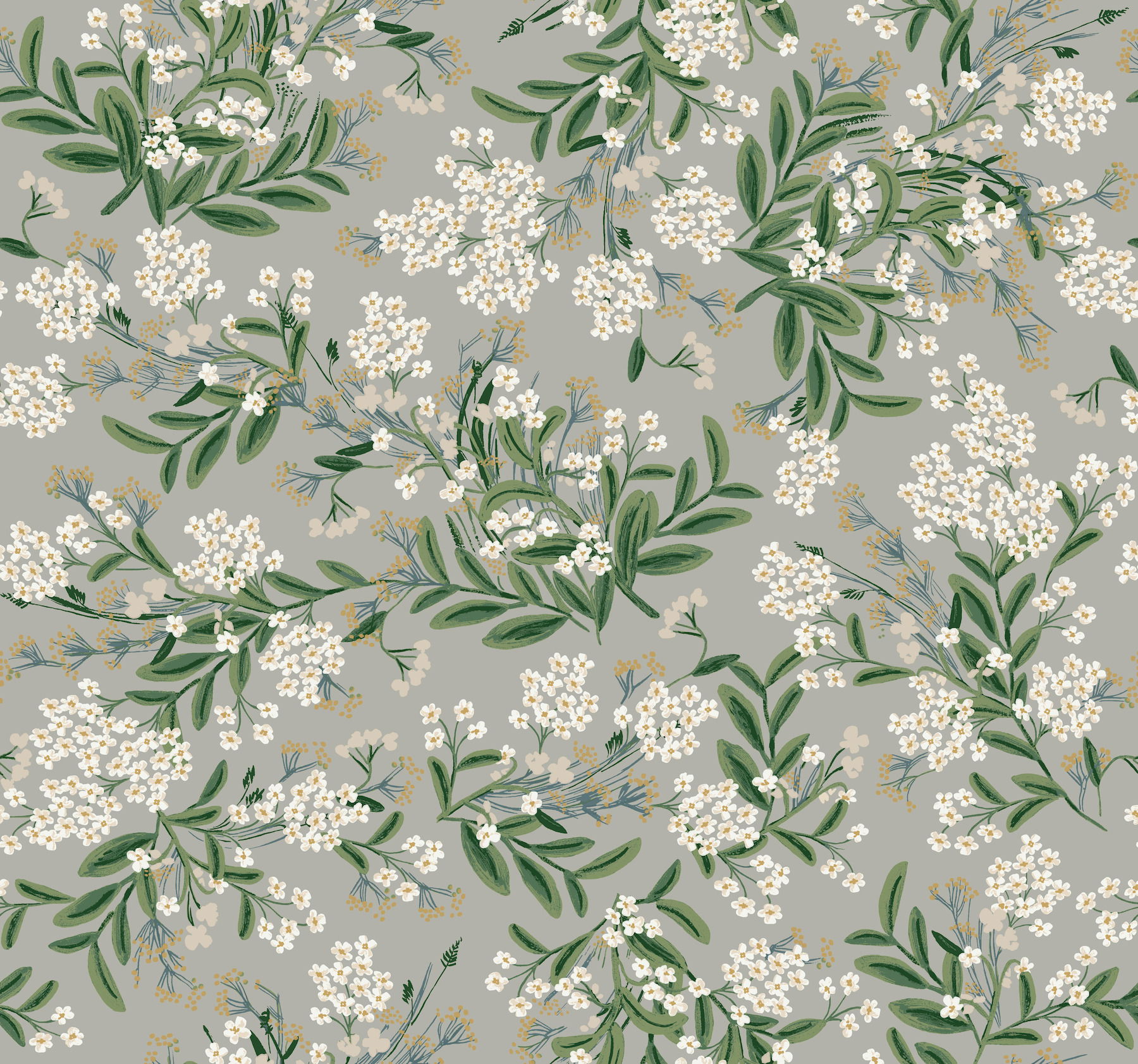 Cornflower Grey & Green Wallpaper large image 
