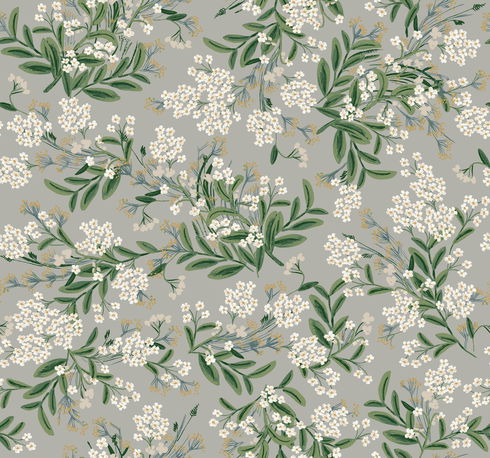 Cornflower Grey & Green Wallpaper