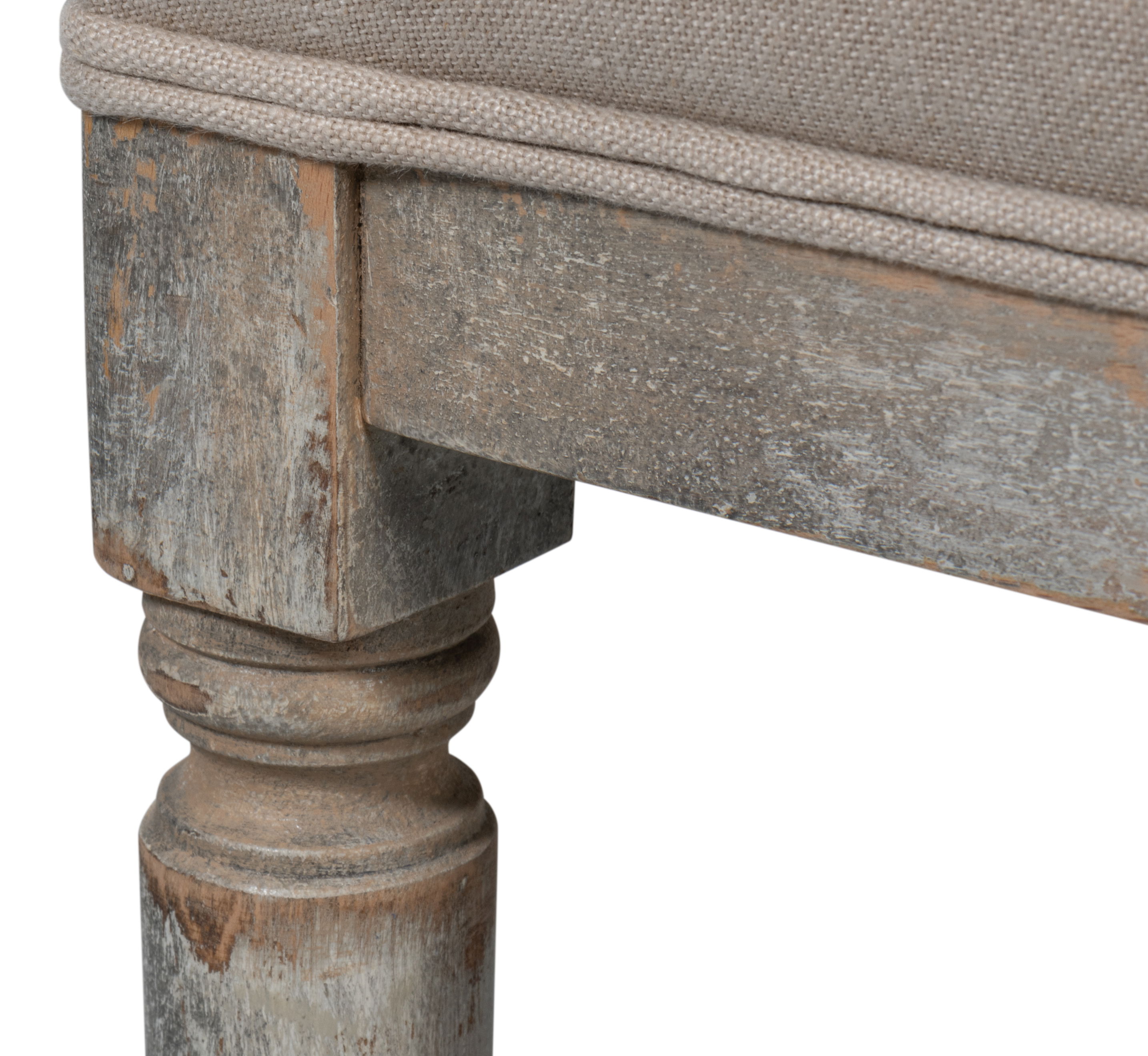 Square Back Side Chair,Grey Oak,Flax, Dining Chair by Sarreid, 20" length x 20" width x 40" height View 4