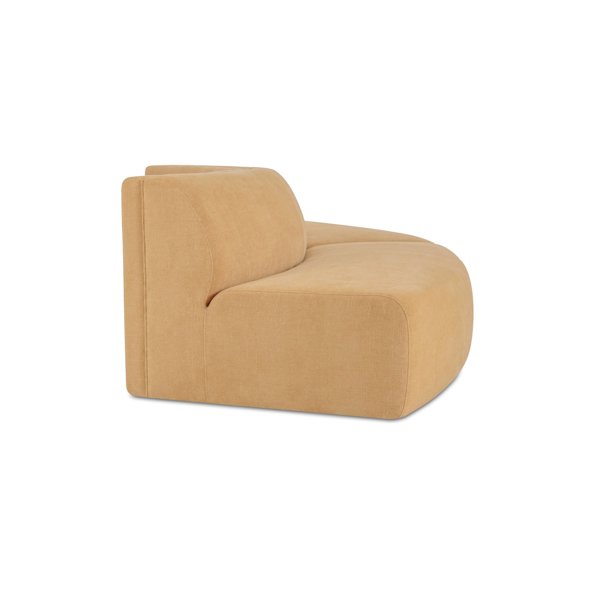 Naomi 2 Piece Convex Modular Sectional Golden Yellow, Sectional Sofa by Moe's Home, 161.4" width x 28.3" height x 39" depth View 4