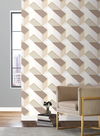Graphic Geo Blocks White & Cream Wallpaper thumbnail 2