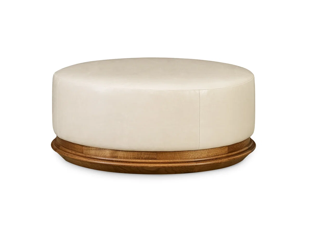 Winona Round Ottoman, by Stickley, 39.5" width x 16" height x 39.5" depth