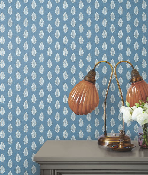 Leaf Pendant Blue Wallpaper