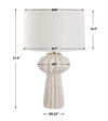 Wrenley Ridged White Table Lamp, by Uttermost, 17" width x 27.5" height x 17" depth thumbnail 3