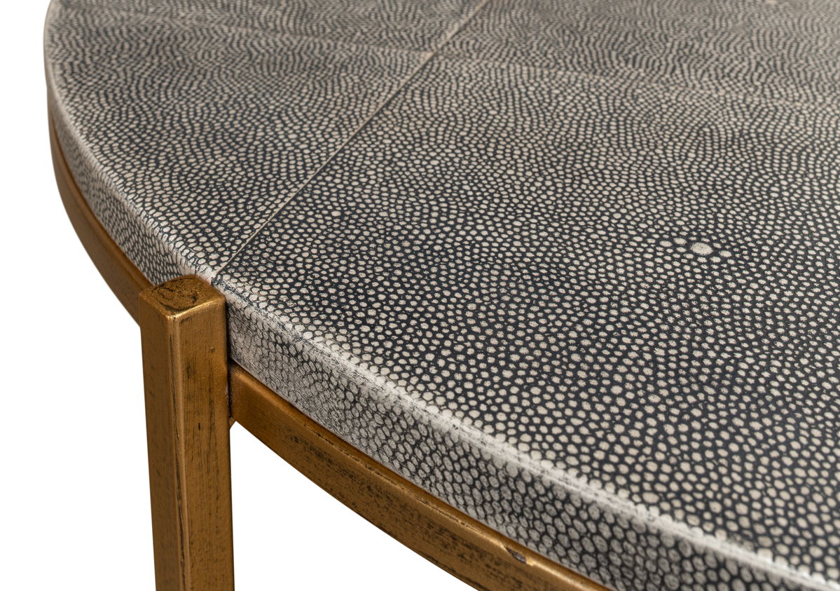Grey Shagreen Coffee Table, by Sarreid, 2'10" length x 2'10" width x 1'4" height View 7