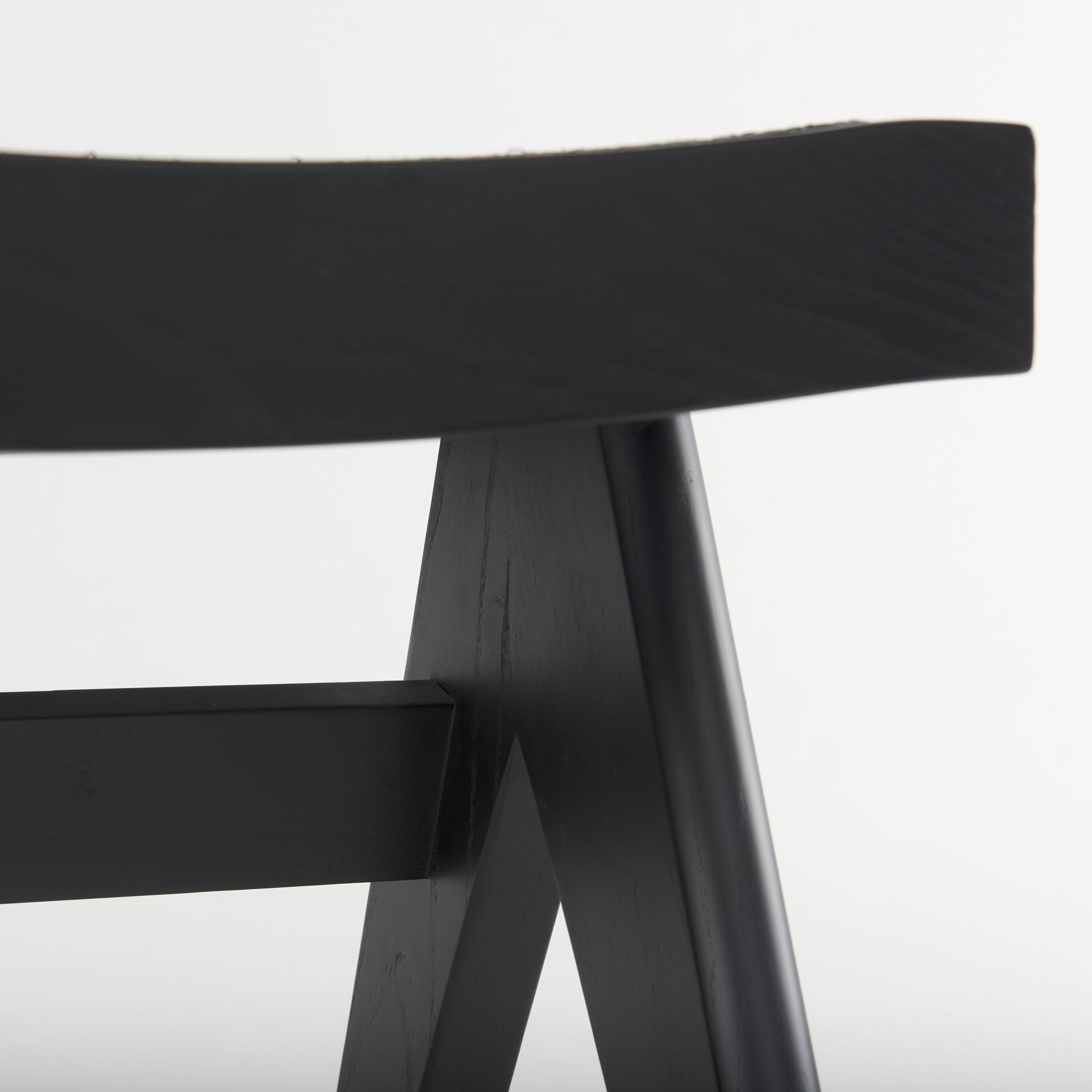 Arvin  Black Wooden Stool large image 