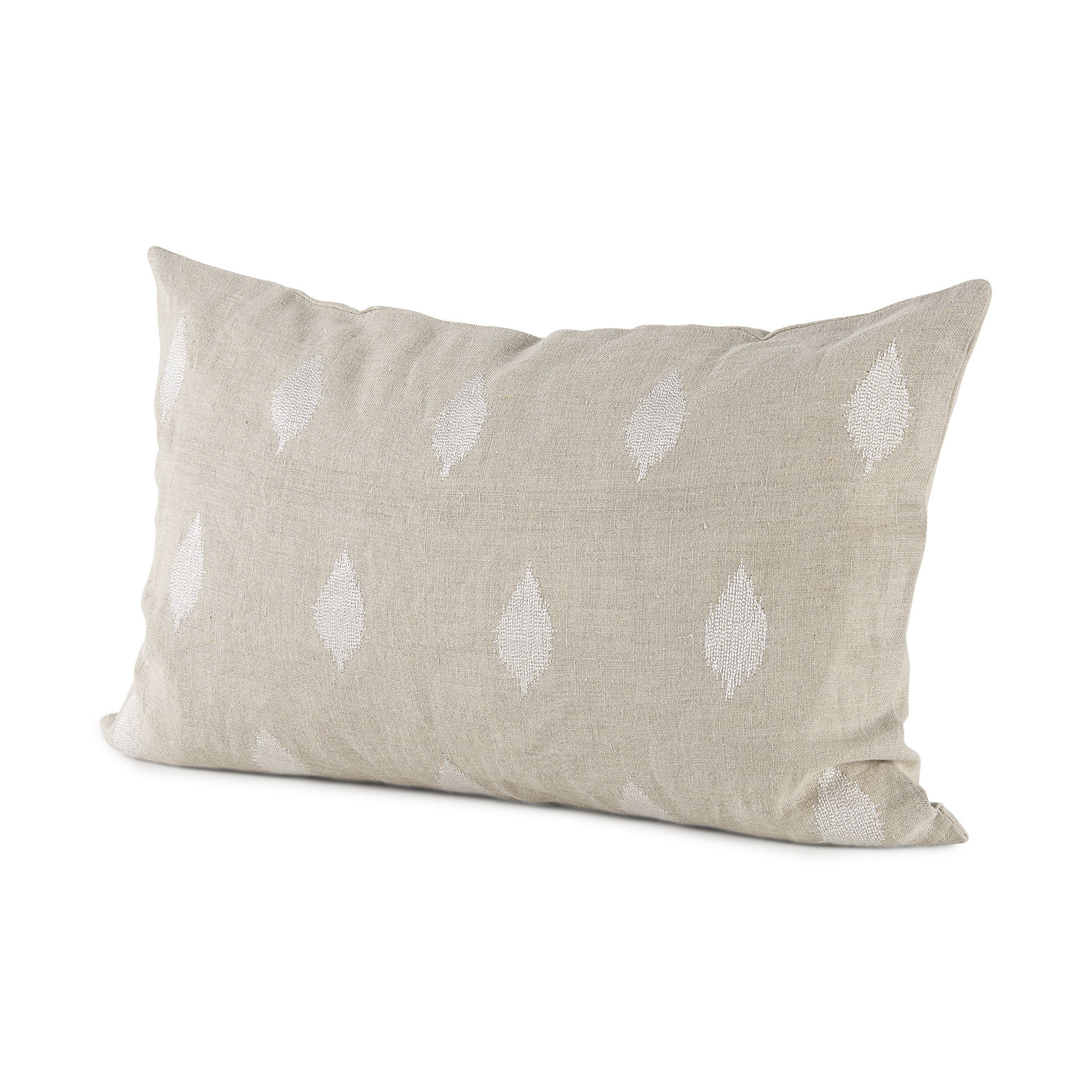 Enya 13L x 21W Beige and Cream Fabric Patterned Decorative Pillow Cover large image 