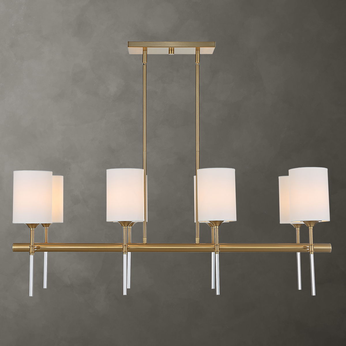 Awyr 8 Light Linear Chandelier, Pendant by Uttermost, 43.5" width x 16.5" height x 16" depth View 2