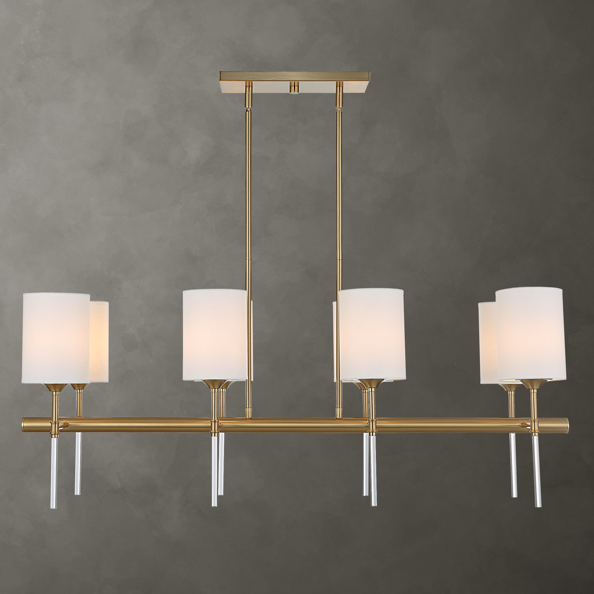 Awyr 8 Light Linear Chandelier, Pendant by Uttermost, 43.5" width x 16.5" height x 16" depth View 2