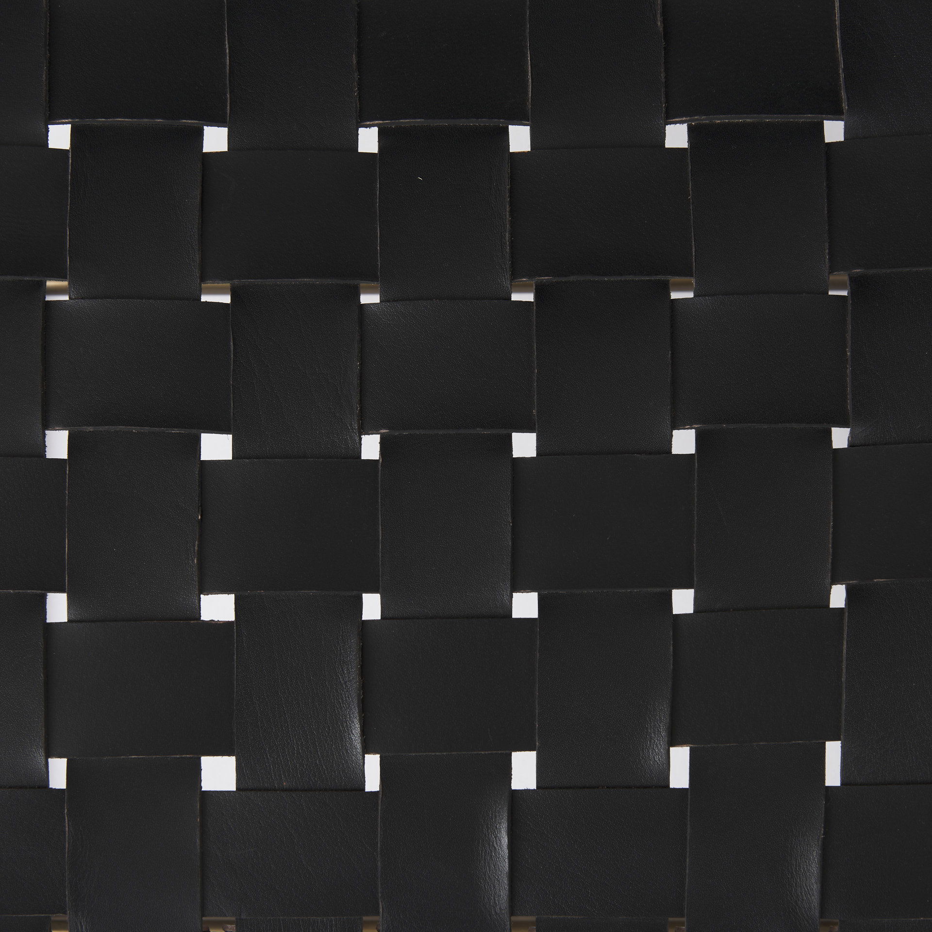 Clarissa 22.0L x 16.0W x 16.75H Black Leather Woven Seat with Gold Metal Frame Stool, Benche by Mercana, 22" length x 16" width x 16.5" height View 9