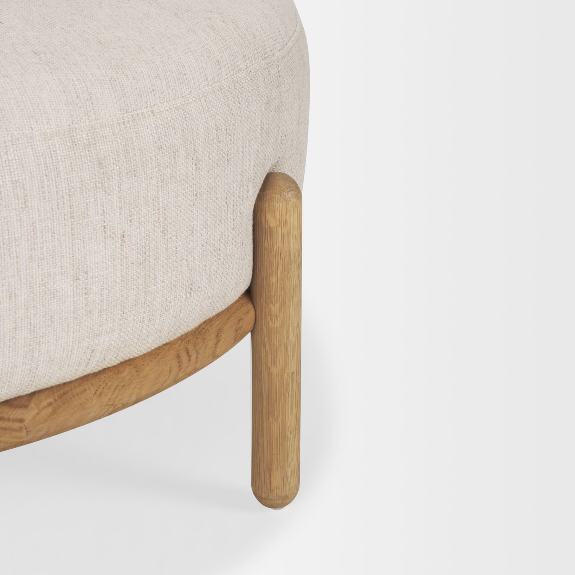 Gwynn Beige Fabric with Light Brown Wood Ottoman large image 