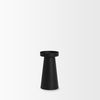 Quadir Short Matte Black Metal Candle Holder, Candles & Candle Holder by Mercana, 3.15" length x 3.15" width x 6.25" height thumbnail 3
