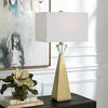 Arete Modern Brass Table Lamp, by Uttermost, 16" width x 31.75" height x 10" depth thumbnail 2