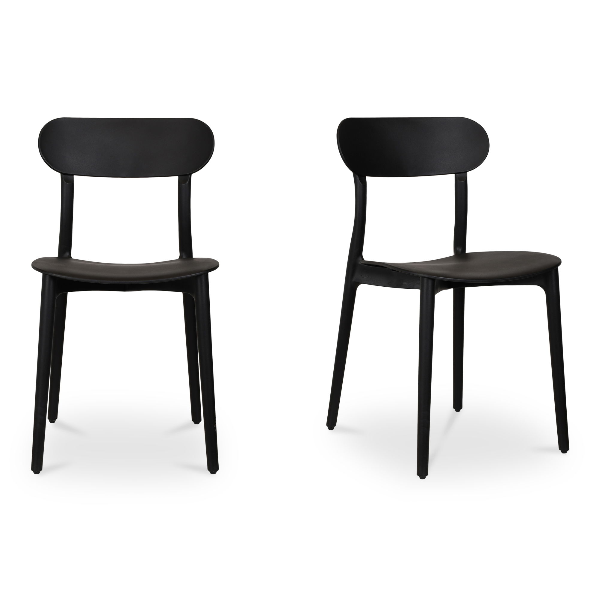 Kent Outdoor Dining Chair Black - Set Of Two, by Moe's Home, 16.75" width x 31" height x 20.5" depth View 1