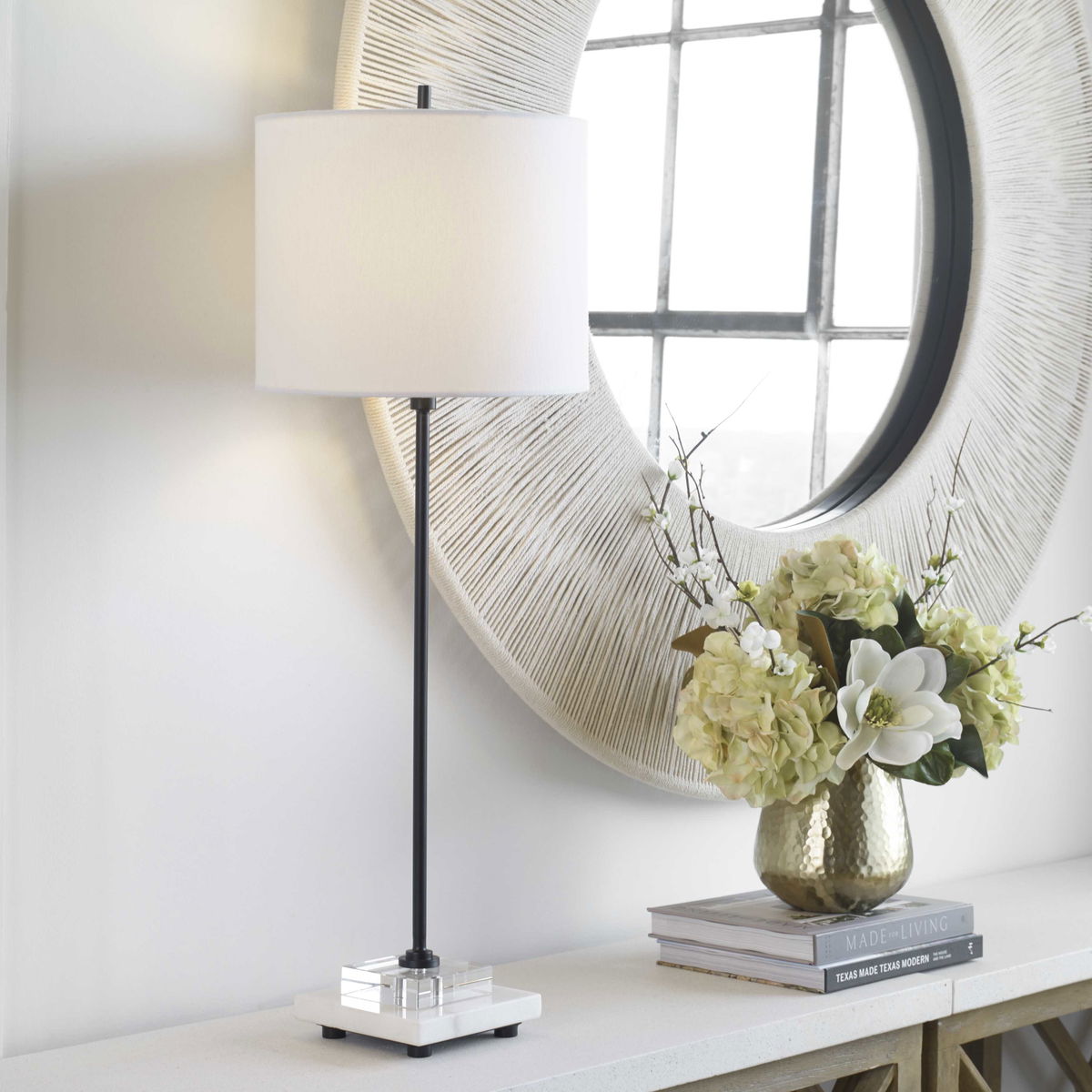 Ciara Sleek Buffet Lamp, Table Lamp by Uttermost, 11" width x 33" height x 11" depth View 2