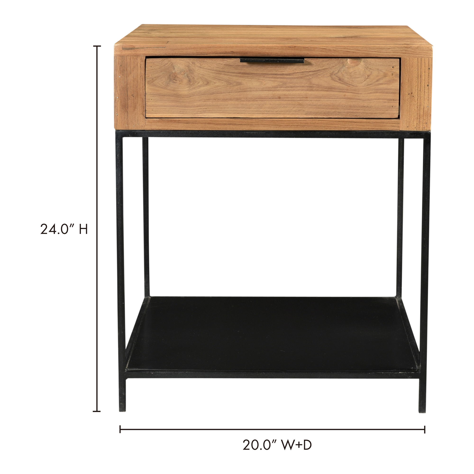 Joliet Side Table Natural, Side & End Table by Moe's Home, 20" width x 24" height x 20" depth View 8