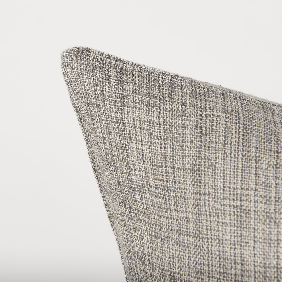 Jacklyn 22x22 Grey Linen Square Decorative Pillow Cover, by Mercana, 22" length x 22" width x 0.2" height View 9