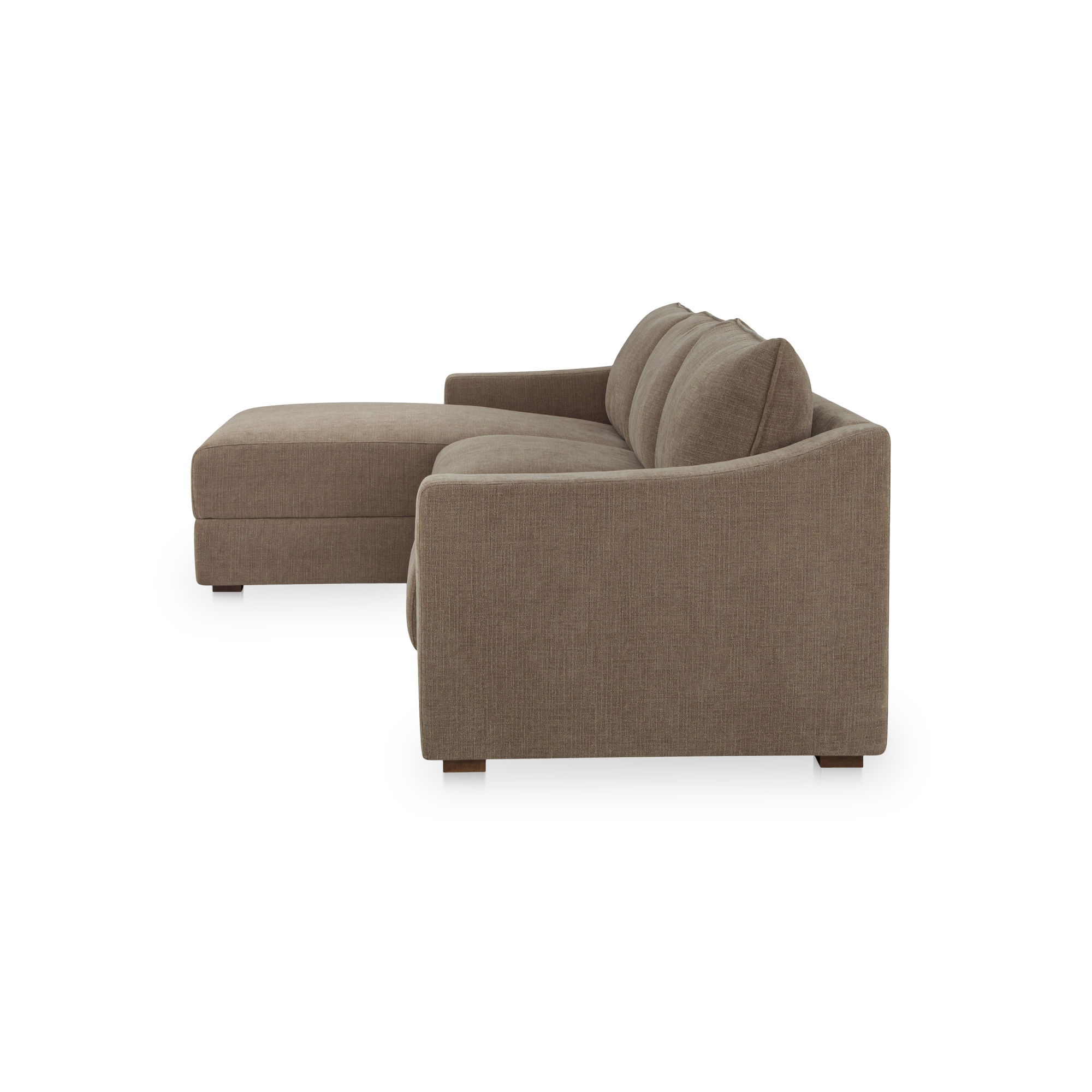 Farrow Sectional Taupe Left, Sectional Sofa by Moe's Home, 130.5" width x 31.75" height x 61.5" depth View 3