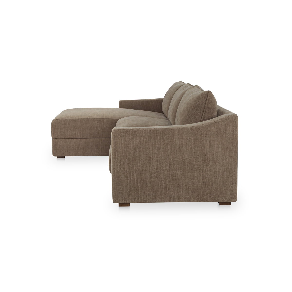 Farrow Sectional Taupe Left, Sectional Sofa by Moe's Home, 130.5" width x 31.75" height x 61.5" depth View 3