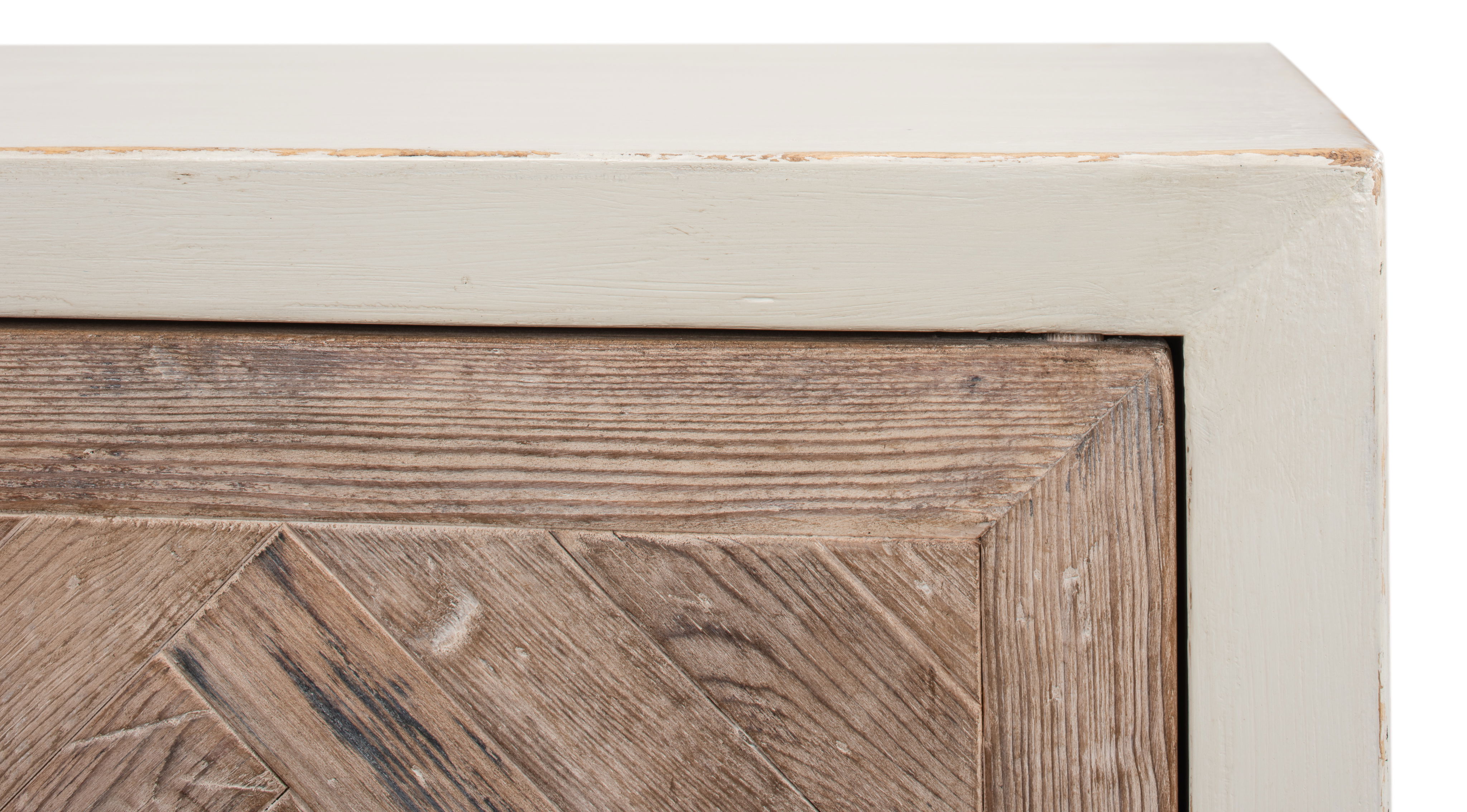 Hollis 4 Door Sideboard, Ant.White, Cabinets & Sideboard by Sarreid, 80" length x 19" width x 33" height View 5