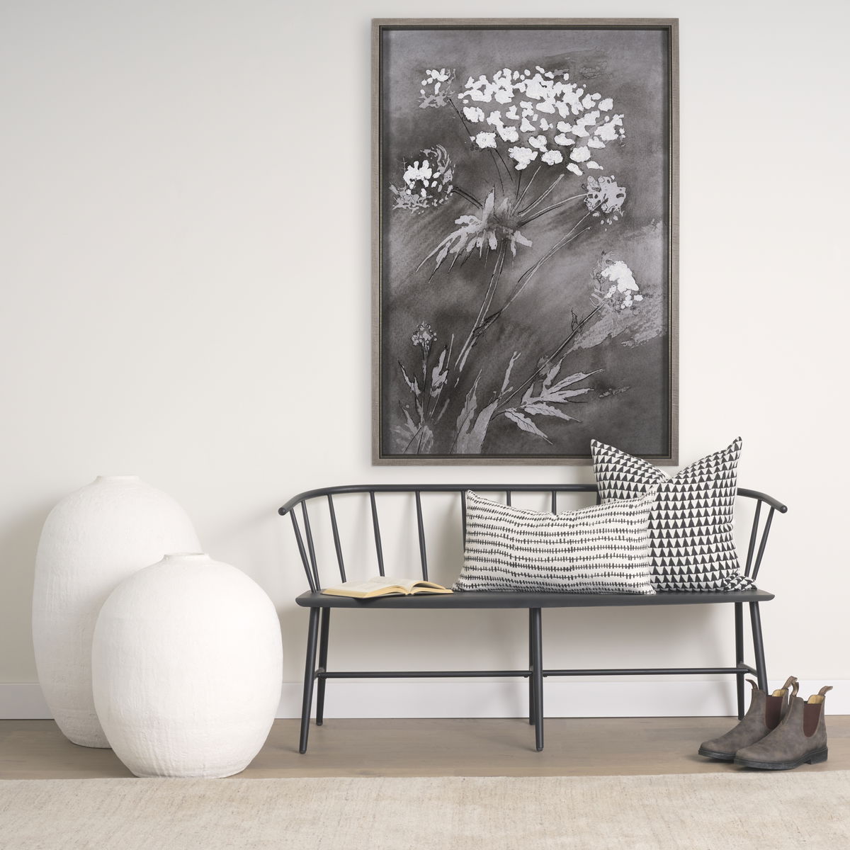 Karakum II Large White Textured Ceramic Vase, by Mercana, 19.75" length x 19.69" width x 31.89" height View 2
