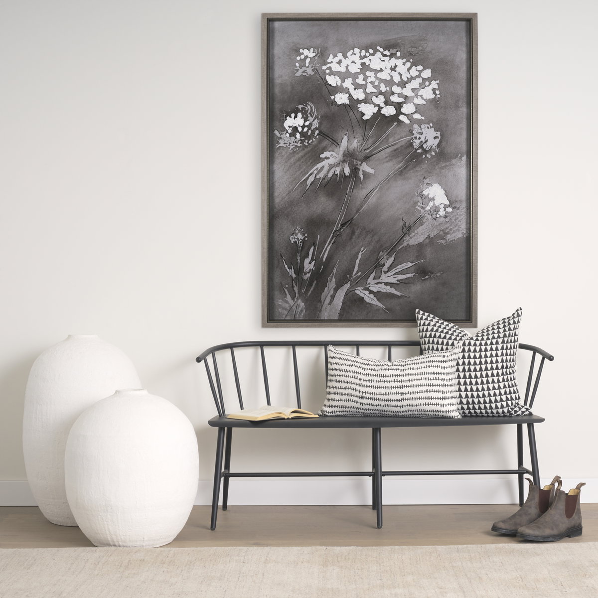 Karakum II Large White Textured Ceramic Vase, by Mercana, 19.75" length x 19.69" width x 31.89" height View 2