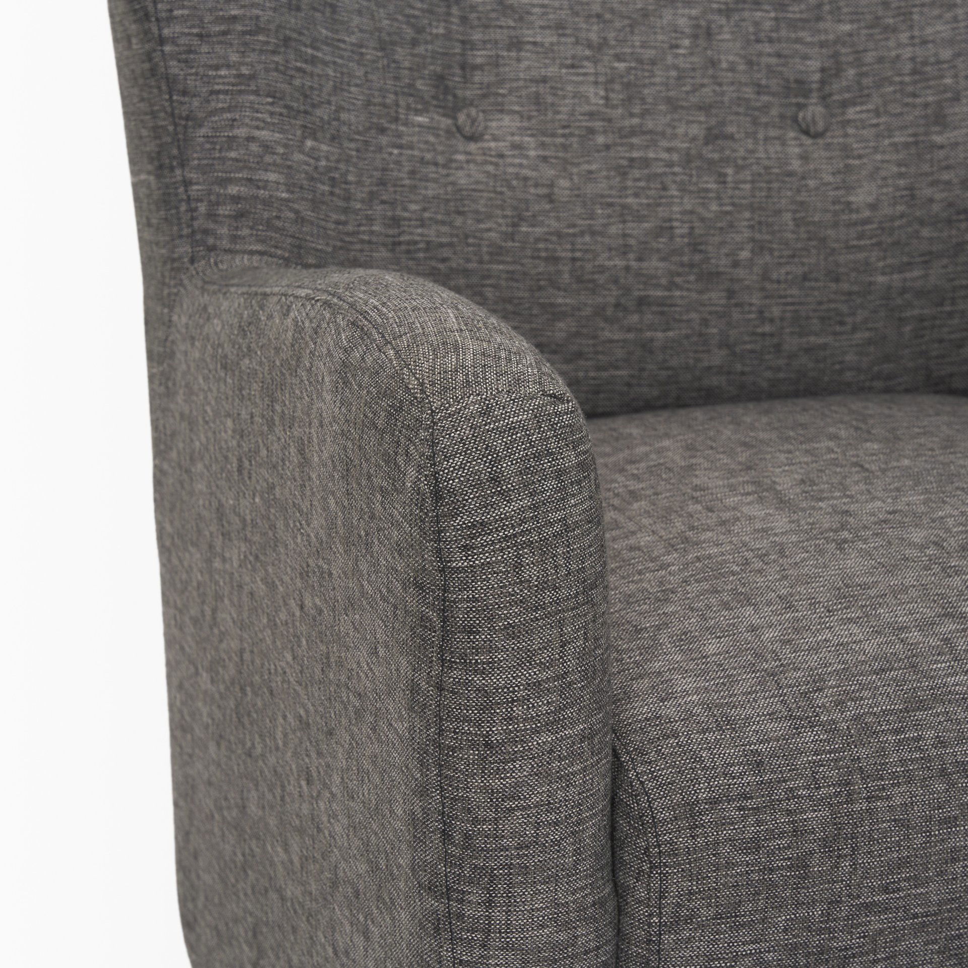 Dunstan Accent Chair Upholstered Gray Twill Fabric and Medium Brown Wood Feet large image 