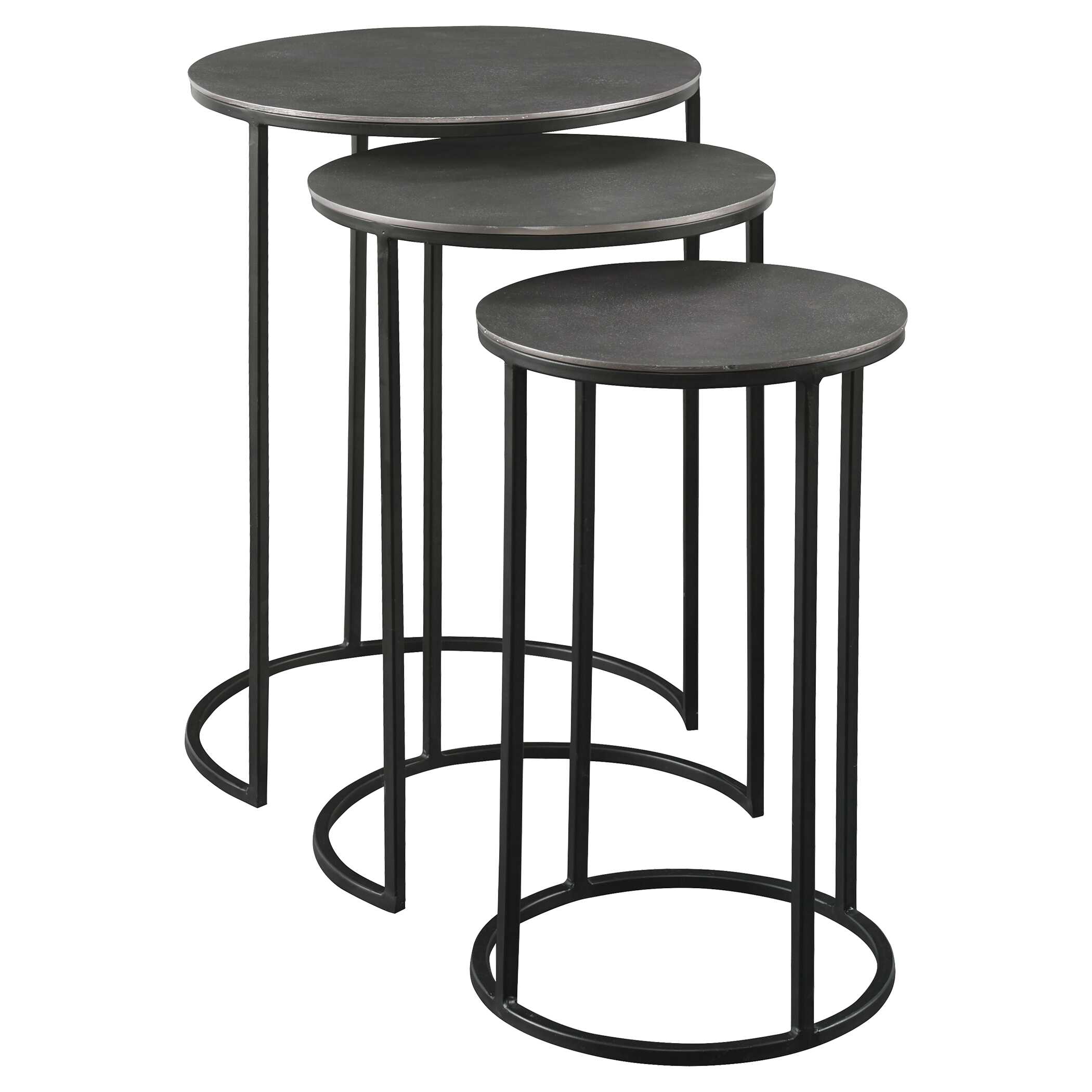 Erik Metal Nesting Tables Set/3, Furniture by Uttermost, 17" width x 23.7" height x 17" depth View 4