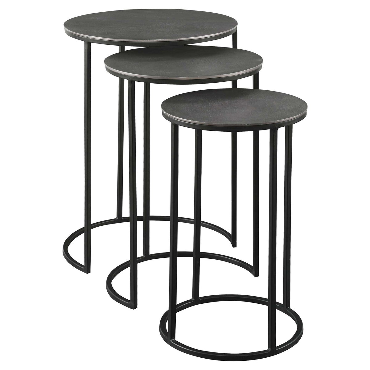 Erik Metal Nesting Tables Set/3, Side & End Table by Uttermost, 17" width x 23.7" height x 17" depth View 4