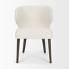 Niles Wingback Dining Side Chair | Cream Fabric with Dark Brown Wooden, Dining Chair by Mercana, 22.5" length x 24.5" width x 32" height thumbnail 5