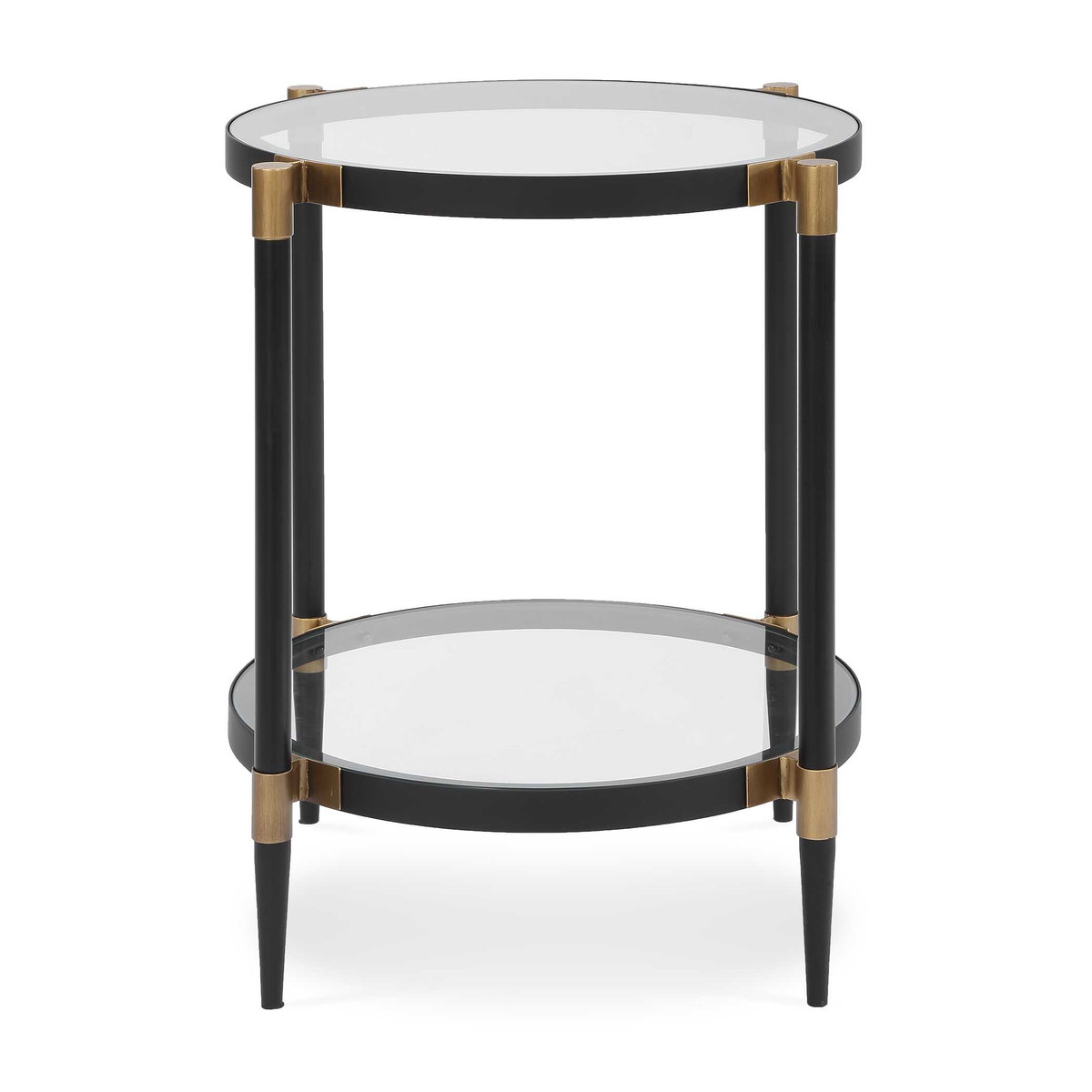 Chadid Round Glass Side Table, Furniture by Uttermost, 21.75" width x 23.75" height x 21.75" depth View 1