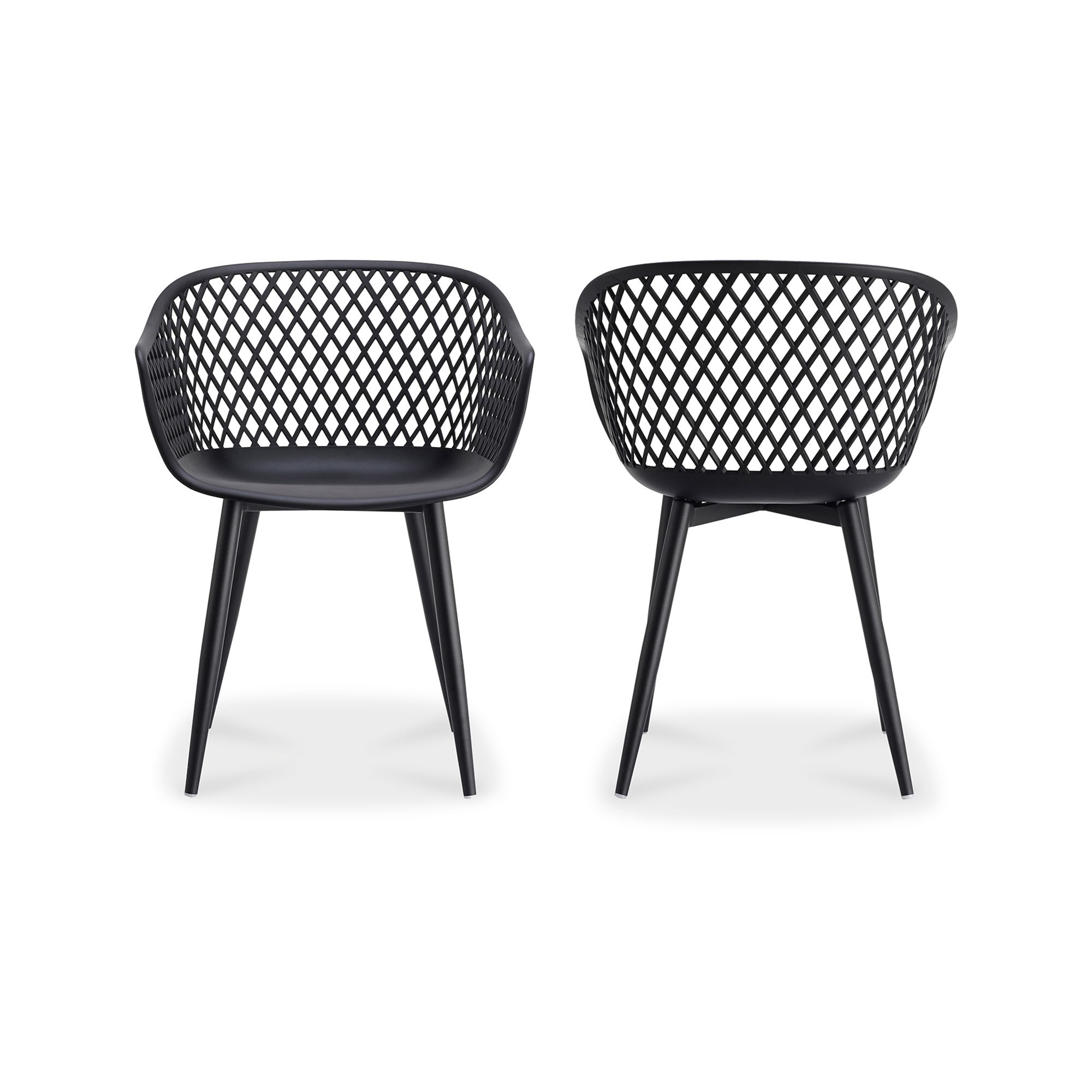 Piazza Outdoor Chair Black - Set Of Two, by Moe's Home, 1'11.5" width x 2'7.5" height x 1'10.5" depth View 3