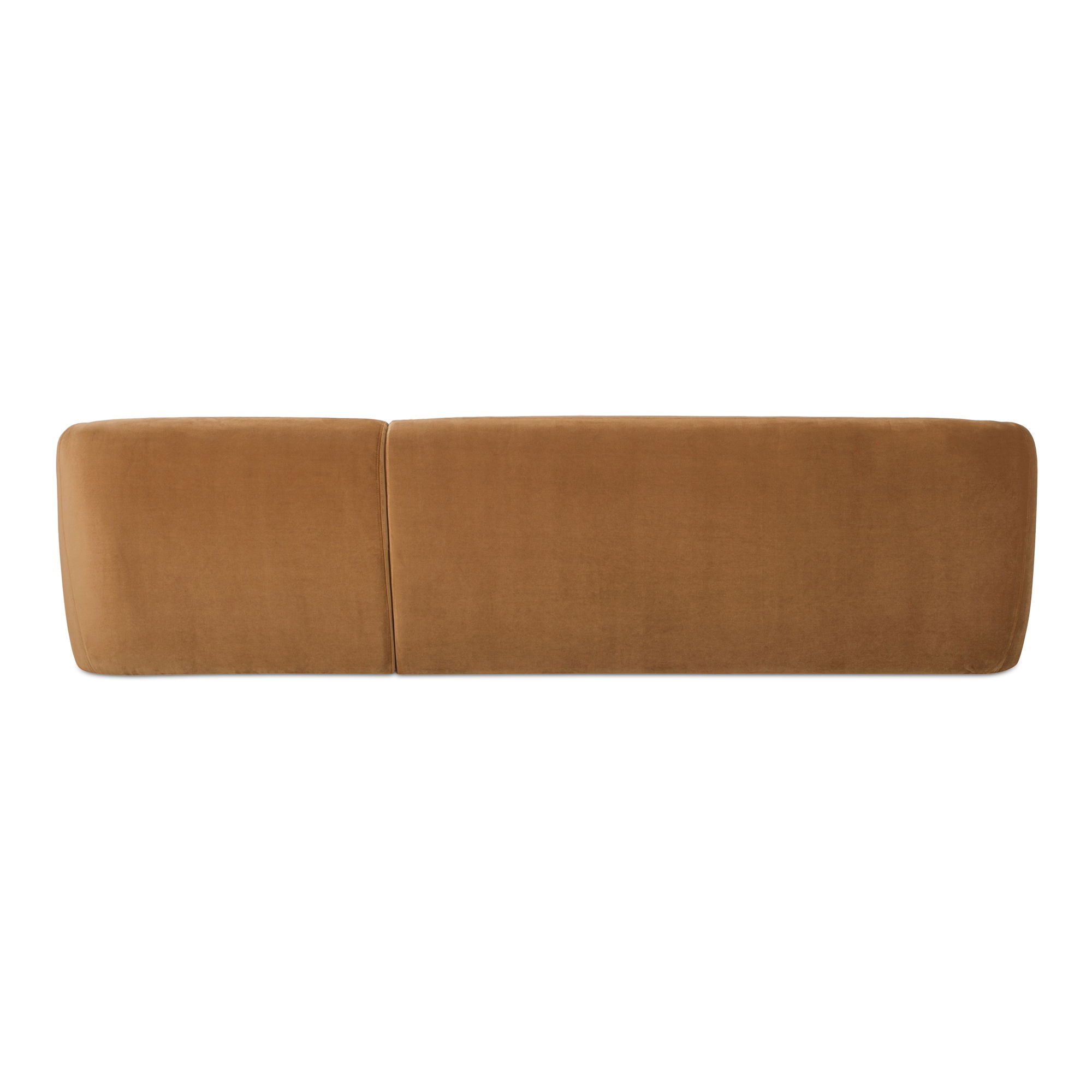 Faye Right Sectional Tan Faux Mohair large image 