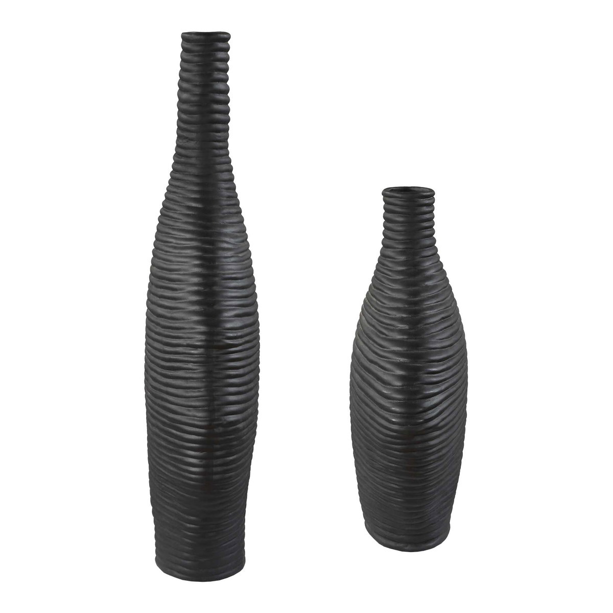 Duostacked Black Vases Set/2, by Uttermost, 10.5" width x 18" height x 4" depth View 5