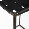 Clarissa Backless 30.25in Seat Bar Stool | Black Leather with Gold Metal, Counter & Bar Stool by Mercana, 18" length x 16" width x 30" height thumbnail 7