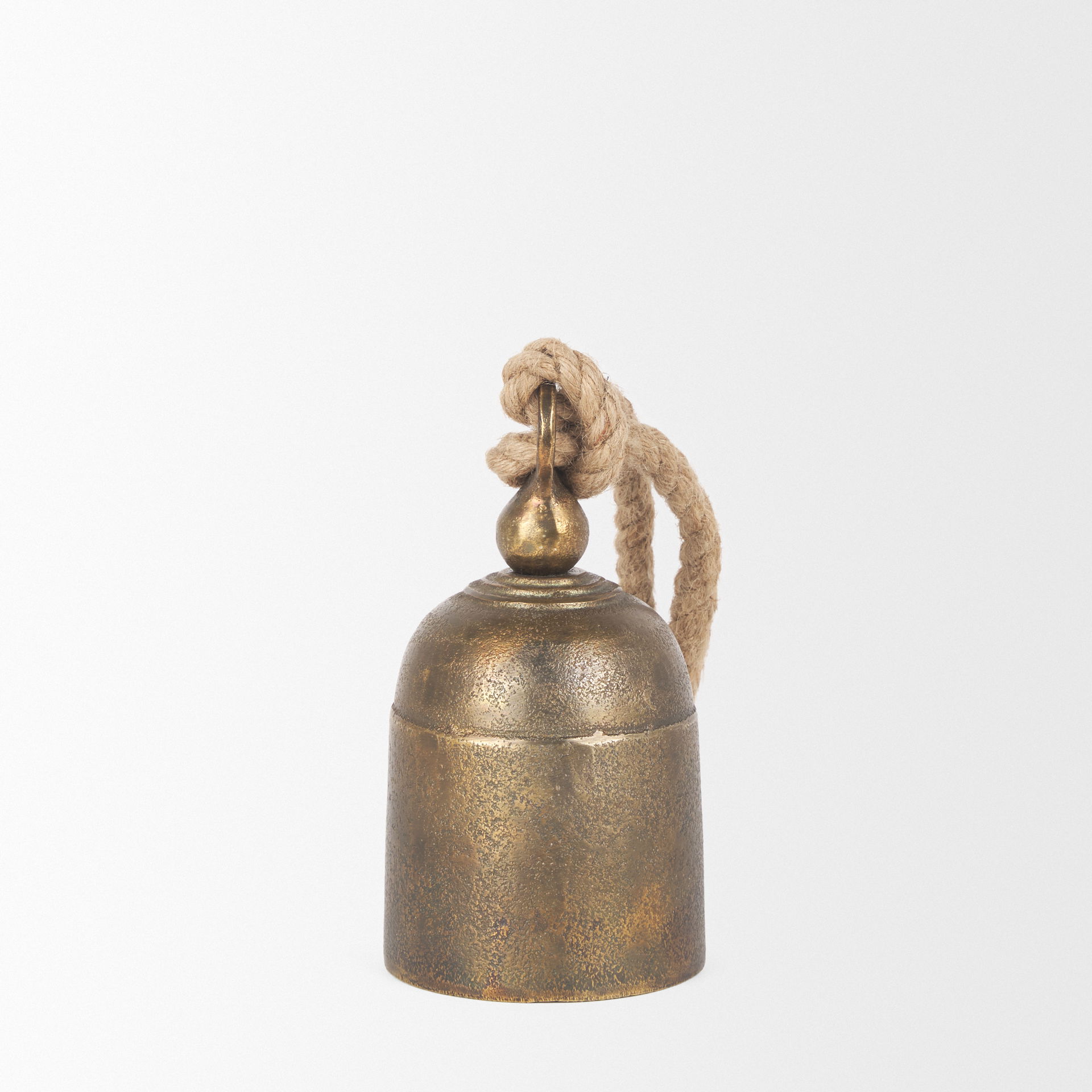 Quincy Small Gold Metal Decorative Bell Object, Decorative Object by Mercana, 3.5" length x 3.5" width x 6" height View 6