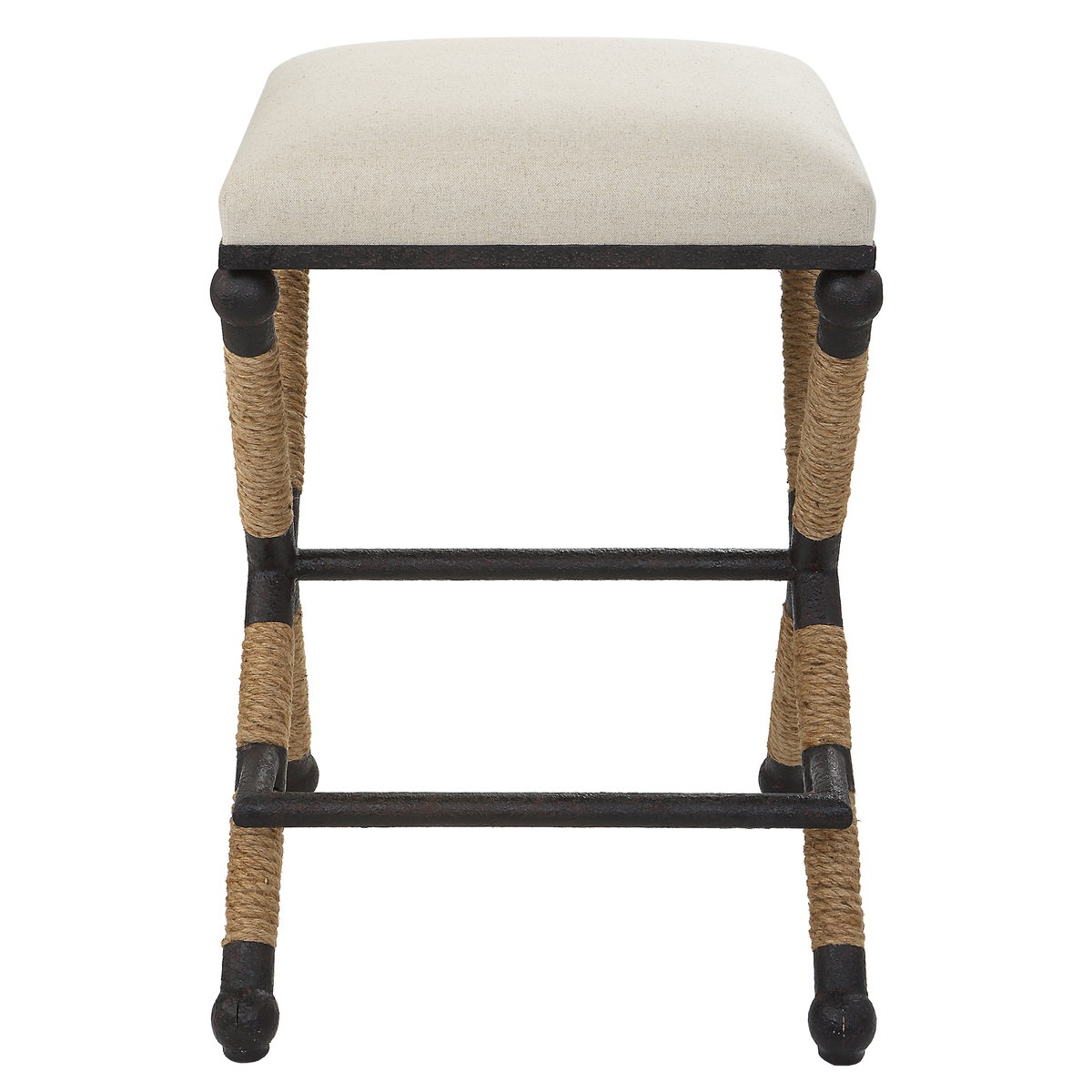 Firth Rustic Oatmeal Counter Stool, Counter & Bar Stool by Uttermost, 18.75" width x 27.62" height x 18.75" depth View 11
